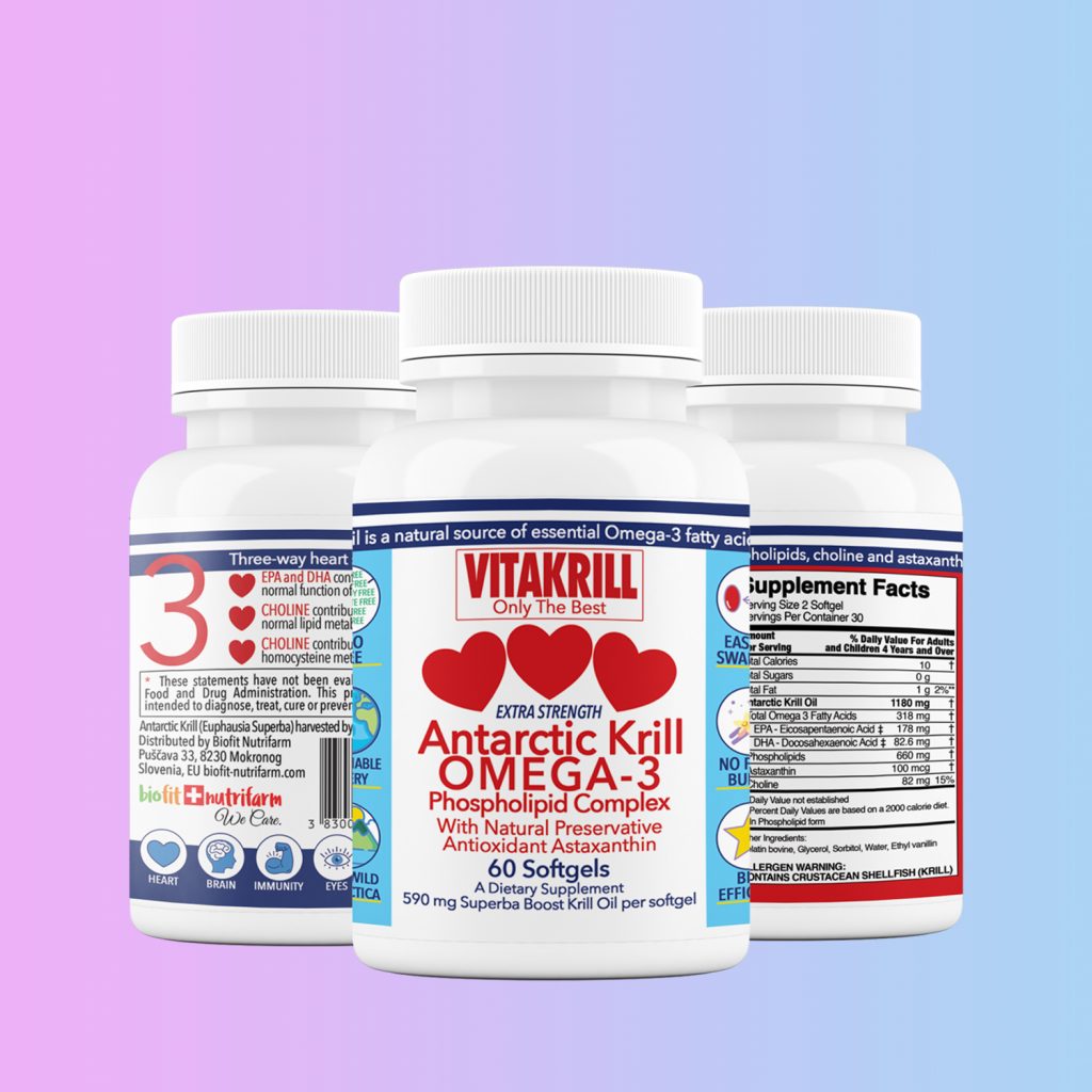 Vitakrill Antarctic Krill Oil Omega-3 softgels Vanilla